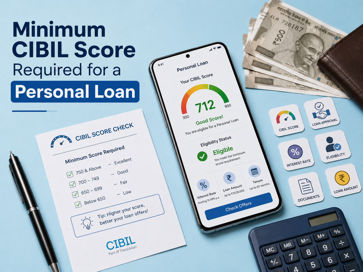 Minimum CIBIL Score for Personal Loan Approval | Cready Blog